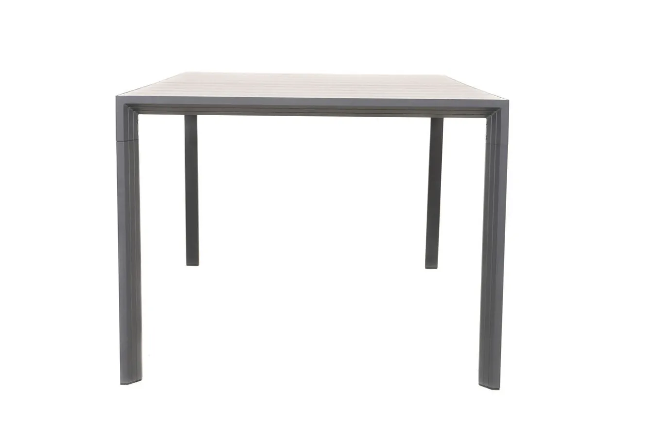 OUTFLEXX Darwin Garten-Essgruppe mit 8 Dining Sesseln, anthrazit/grau, Alu/Polyrattan, Tisch 200 x 100 cm, verstellbare Rückenlehne