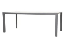 OUTFLEXX Darwin Garten-Essgruppe mit 8 Dining Sesseln, anthrazit/grau, Alu/Polyrattan, Tisch 200 x 100 cm, verstellbare Rückenlehne