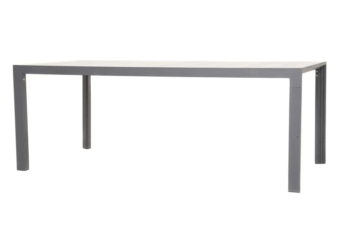 OUTFLEXX Darwin Garten-Essgruppe mit 8 Dining Sesseln, anthrazit/grau, Alu/Polyrattan, Tisch 200 x 100 cm, verstellbare Rückenlehne