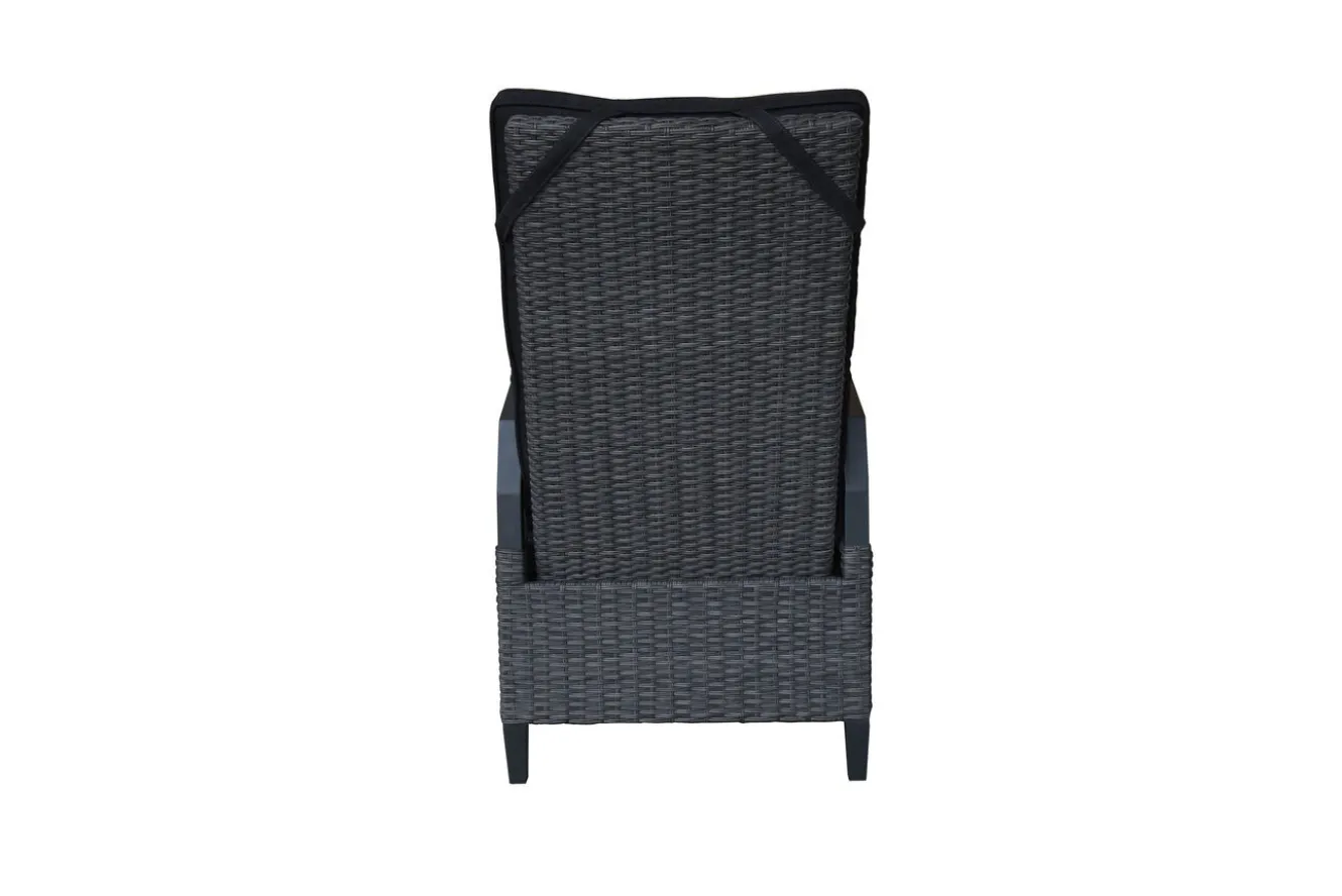 OUTFLEXX Darwin Garten-Essgruppe mit 6 Dining Sesseln, anthrazit/grau, Alu/Polyrattan, Tisch 200 x 100 cm, verstellbare Rückenlehne