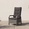 OUTFLEXX Dining-Sessel, anthrazit/grau, Alu/Polyrattan, 68x60x111cm, Kissen Inklusive, Witterungsbeständig