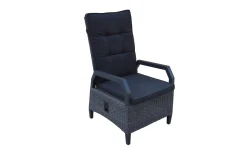 OUTFLEXX Dining-Sessel, anthrazit/grau, Alu/Polyrattan, 68x60x111cm, Kissen Inklusive, Witterungsbeständig