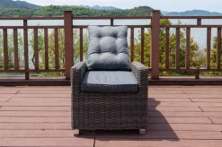 OUTFLEXX Dining Sessel, grau, Polyrattan, 74 x 83 x 110 cm, Rückenlehne stufenlos verstellbar