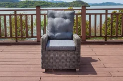 OUTFLEXX Dining Sessel, grau, Polyrattan, 74 x 83 x 110 cm, Rückenlehne stufenlos verstellbar