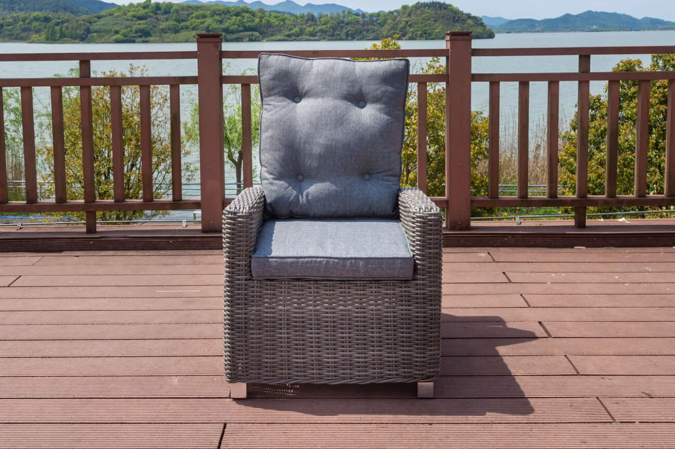 OUTFLEXX Dining Sessel, grau, Polyrattan, 74 x 83 x 110 cm, Rückenlehne stufenlos verstellbar