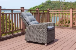 OUTFLEXX Dining Sessel, grau, Polyrattan, 74 x 83 x 110 cm, Rückenlehne stufenlos verstellbar