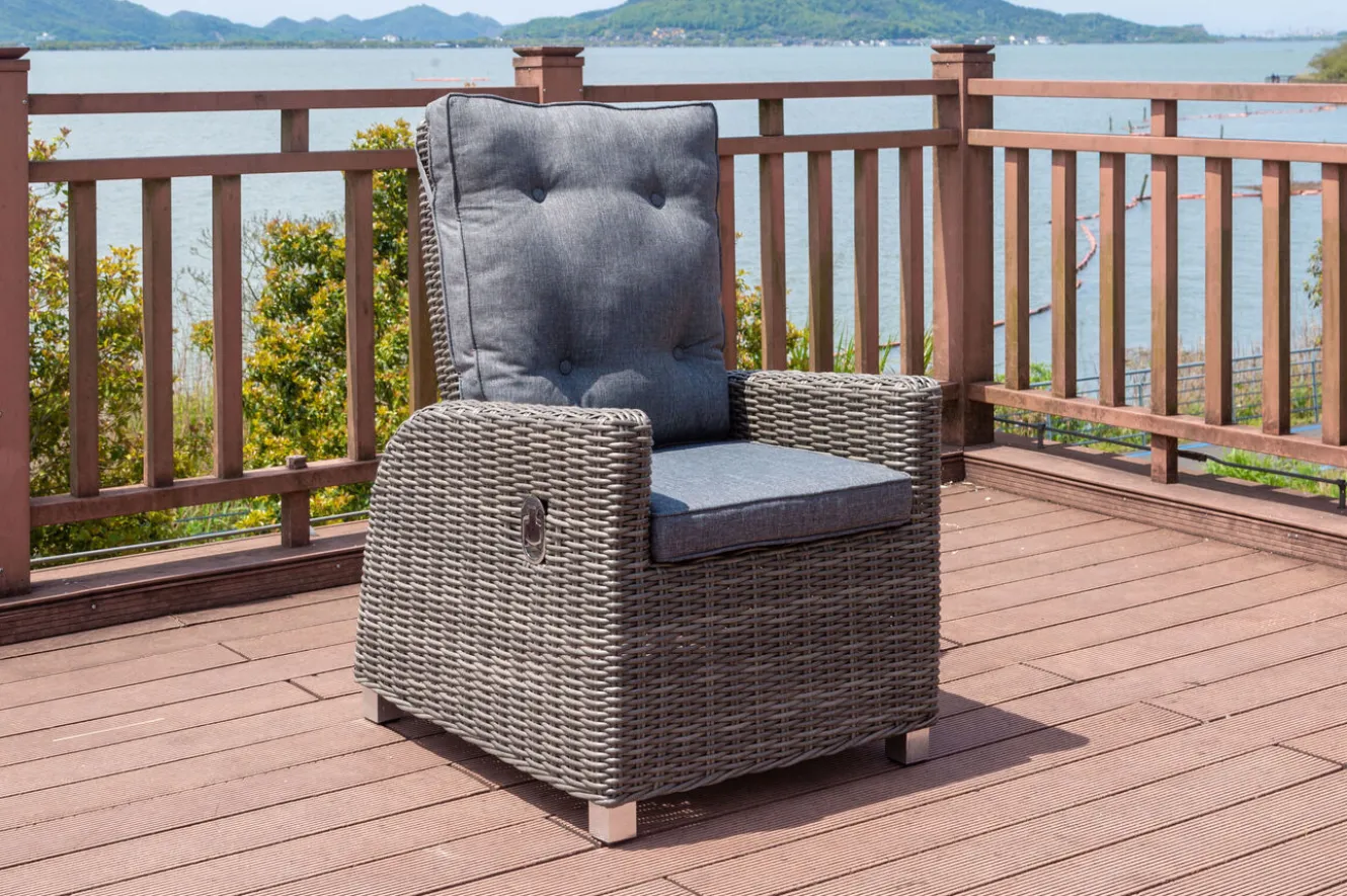 OUTFLEXX Dining Sessel, grau, Polyrattan, 74 x 83 x 110 cm, Rückenlehne stufenlos verstellbar