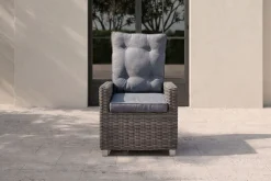 OUTFLEXX Dining Sessel, grau, Polyrattan, 74 x 83 x 110 cm, Rückenlehne stufenlos verstellbar