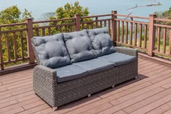 OUTFLEXX Dining 3-Sitzer Sofa, grau, Polyrattan, 210 x 83 x 110 cm, mehrfach verstellbar