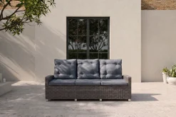 OUTFLEXX Dining 3-Sitzer Sofa, grau, Polyrattan, 210 x 83 x 110 cm, mehrfach verstellbar