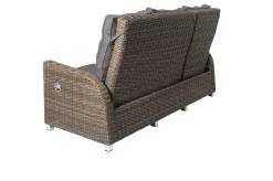 OUTFLEXX Dining 3-Sitzer Sofa, grau, Polyrattan, 210 x 83 x 110 cm, mehrfach verstellbar