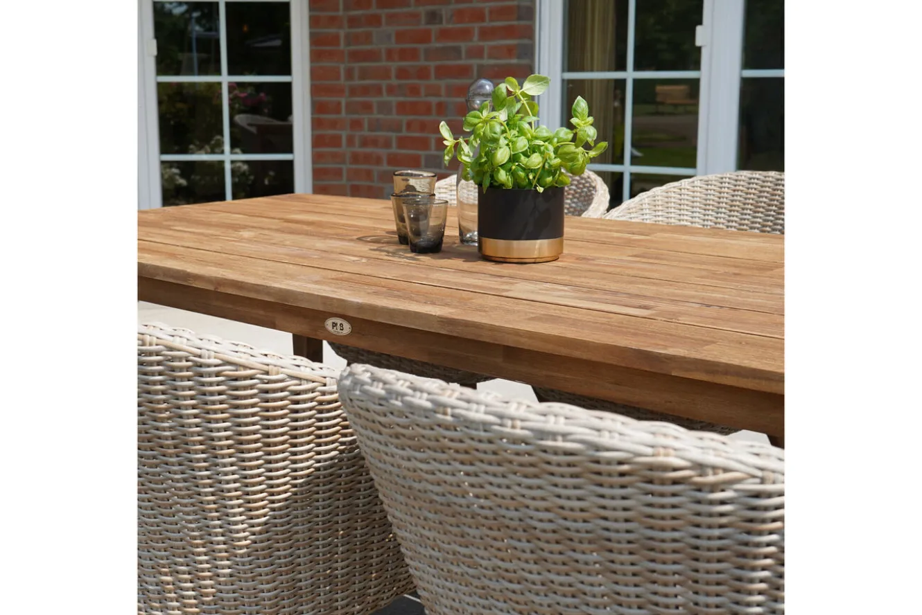 OUTFLEXX Dining-Tisch Borneo, Akazie gebürstet, natur, 220x100 cm, FSC®-zertifiziertes Produkt