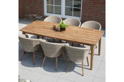OUTFLEXX Dining-Tisch Borneo, Akazie gebürstet, natur, 220x100 cm, FSC®-zertifiziertes Produkt