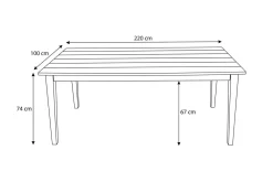 OUTFLEXX Dining-Tisch Borneo, Akazie gebürstet, natur, 220x100 cm, FSC®-zertifiziertes Produkt