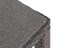 OUTFLEXX Dining Tisch, braun marmoriert, Polyrattan, 180 x 100 cm, Tischplatte Spraystone, 6mm