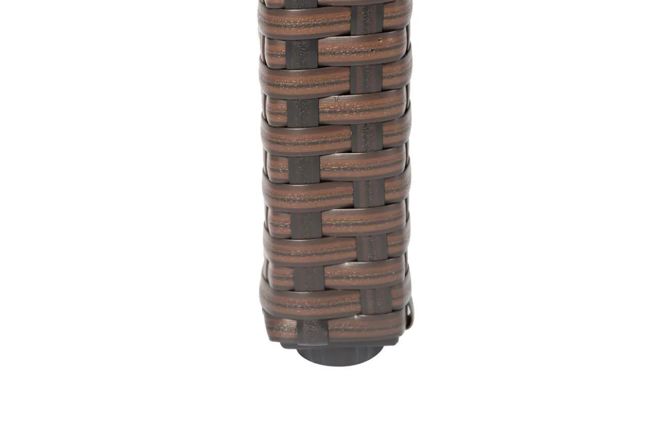 OUTFLEXX Dining Tisch, braun marmoriert, Polyrattan, 180 x 100 cm, Tischplatte Spraystone, 6mm