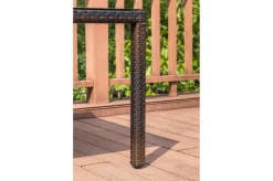 OUTFLEXX Dining Tisch, braun marmoriert, Polyrattan, 180 x 100 cm, Tischplatte Spraystone, 6mm