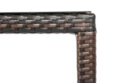 OUTFLEXX Dining Tisch, braun marmoriert, Polyrattan, 180 x 100 cm, Tischplatte Spraystone, 6mm