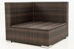 OUTFLEXX Eckelement, braun marmoriert, Polyrattan, 85 x 85 x 70 cm, wasserfeste Kissenbox