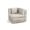 OUTFLEXX Eckelement, desert-beige, Aluminium/Polyrattan/Polyester, 84.5 x 84 x 69.5 cm, pflegeleicht, mit Kissenboxfunktion