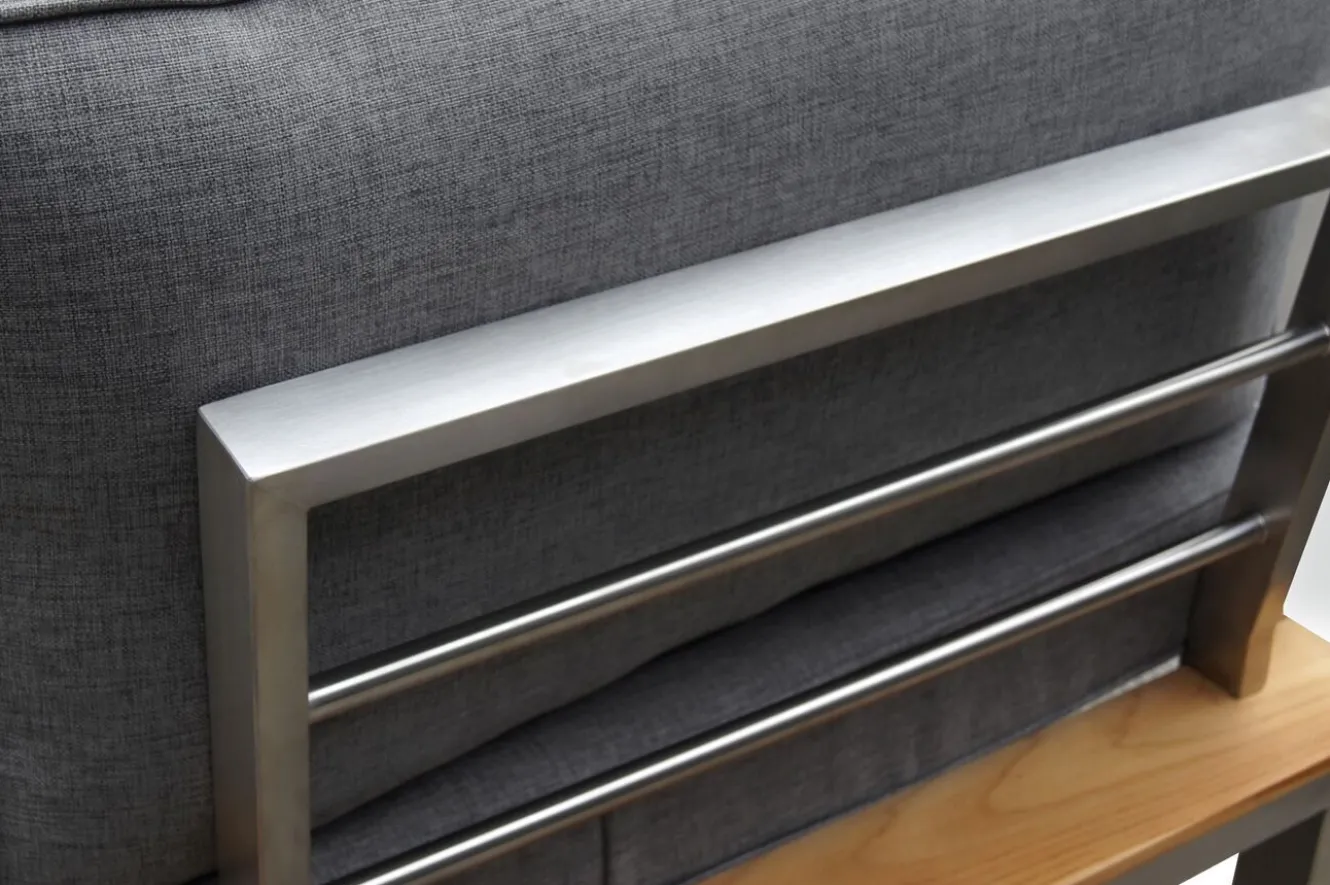 OUTFLEXX Eckelement, silber/grau, Edelstahl/Teakholz/Textil, 79 x 79 x 64 cm