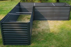 OUTFLEXX Eck-Hochbeet, anthrazit, Aluminium-Zink-Stahl, 270x270x90x84cm