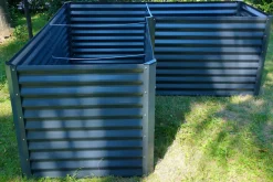 OUTFLEXX Eck-Hochbeet, anthrazit, Aluminium-Zink-Stahl, 210x210x90x84cm