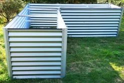 OUTFLEXX Eck-Hochbeet, silber, Aluminium-Zink-Stahl, 270x270x90x84cm