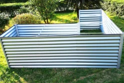 OUTFLEXX Eck-Hochbeet, silber, Aluminium-Zink-Stahl, 270x270x90x84cm
