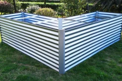 OUTFLEXX Eck-Hochbeet, silber, Aluminium-Zink-Stahl, 270x270x90x84cm