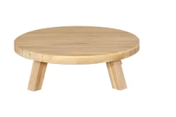 OUTFLEXX Ecklounge, Akazie, 5 Personen, inkl. Tisch ø 80 cm und Polster aus Olefin in hellbraun, FSC®-zertifiziertes Produkt