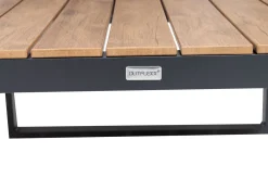 OUTFLEXX Ecklounge, anthrazit matt, Alu/Holzoptik, 5 Personen, Seitenablage