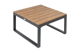 OUTFLEXX Ecklounge, anthrazit matt, Alu/Holzoptik, 5 Personen, Seitenablage