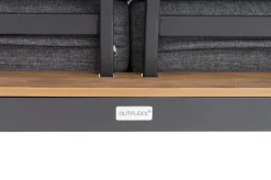 OUTFLEXX Ecklounge, anthrazit matt, Alu/Holzoptik, 5 Personen, Seitenablage