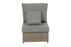 OUTFLEXX Ecklounge, grau, Polyrattan, 4tlg, 5-6 Personen, inkl. Polster und Kissen