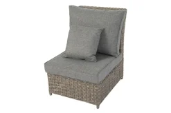 OUTFLEXX Ecklounge, grau, Polyrattan, 4tlg, 5-6 Personen, inkl. Polster und Kissen