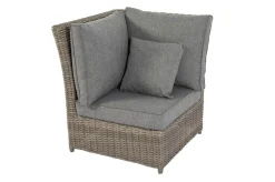 OUTFLEXX Ecklounge, grau, Polyrattan, 4tlg, 5-6 Personen, inkl. Polster und Kissen