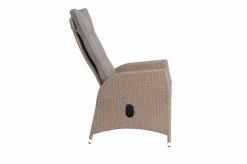 OUTFLEXX Elba Garten-Essgruppe, champagner-meliert/savanna, 200 x 95 cm, Polyrattan/Alu