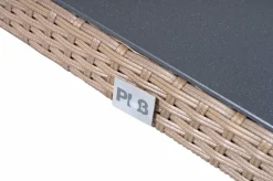 OUTFLEXX Elba Garten-Essgruppe, champagner-meliert/savanna, 200 x 95 cm, Polyrattan/Alu