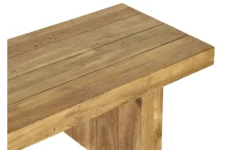 OUTFLEXX Encino Garten-Essgruppe, recyceltes Teak, Tisch 220x100cm, 2 Bänke 220x40cm, Gebürstet, Hohe Belastbarkeit, FSC®-zertifiziertes Produkt