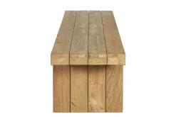OUTFLEXX Encino Garten-Essgruppe, recyceltes Teak, Tisch 220x100cm, 2 Bänke 220x40cm, Gebürstet, Hohe Belastbarkeit, FSC®-zertifiziertes Produkt