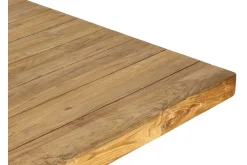 OUTFLEXX Encino Garten-Essgruppe, natur/recyceltes Teak, Bank 220x50, Tisch 220x107, Gebürstet, Recycled, FSC®-zertifiziertes Produkt