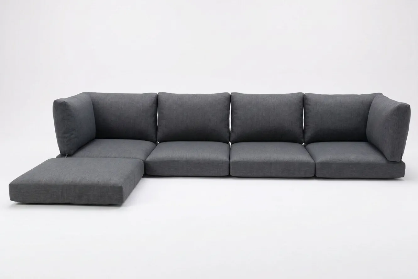 OUTFLEXX Ersatzbezugset, 11-teilig, grau, für Lounge 18363 / 18370