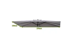 OUTFLEXX Ersatzdach für Mittelstockschirme, anthrazit, Polyester, 270x150cm