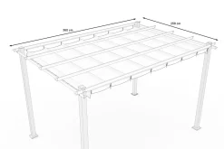 OUTFLEXX Ersatzdach für Pergola, anthrazit, Polyester, 3 x 4 m, witterungs- & UV-Schutz