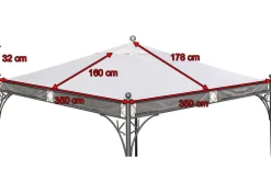 OUTFLEXX Ersatzdach für Siena Garden Pavillon Korfu, natur, Polyester PU-beschichtet, 350x350cm