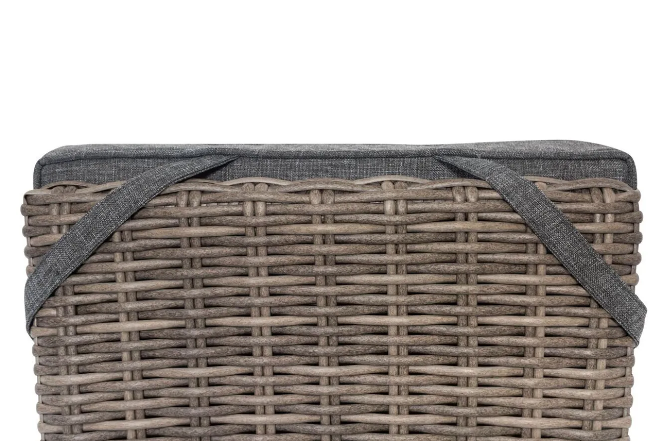 OUTFLEXX 2er Set Dining Sessel, grau, Polyrattan, je 55 x 65 x 112 cm, Rücken stufenlos verstellbar
