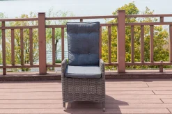OUTFLEXX 2er Set Dining Sessel, grau, Polyrattan, je 55 x 65 x 112 cm, Rücken stufenlos verstellbar