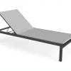 OUTFLEXX 2er-Set Gartenliege, grau/schwarz, Alu/Textilene, 190 x 80 cm, rollbar, verstellbare Rückenlehne