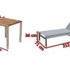 OUTFLEXX 2er-Set Rollliege, silber, Edelstahl/Teak, 212x71x36 cm, mit Beistelltisch 45x45cm, FSC®-zertifiziertes Produkt